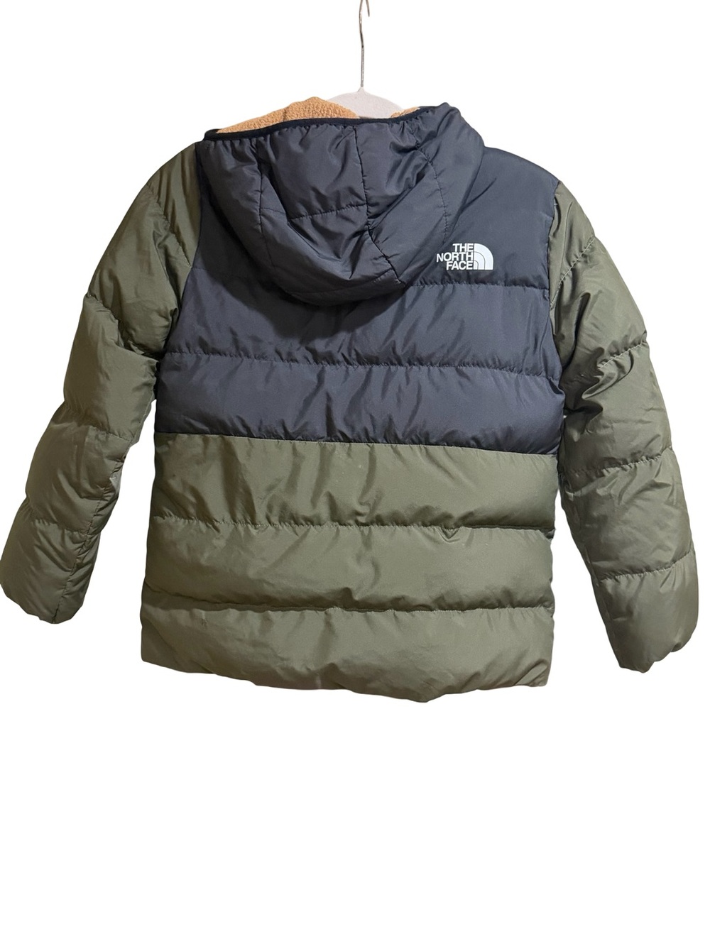 🌿 The North Face Kids 600 Fill Down Puffer Jacket Olive and Black Size Medium - Picture 4 of 15